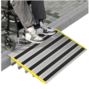 5" Rise Door Threshold Ramps for Doorways, Stable Yellow Edge, Aluminum Wheelchair Ramp for Home Steps, Adjustable Modular Entry Ramp for Scooters, Power Chairs, 880LBS Load Capacity 5" Rise Door Threshold Ramps for Doorways, Stable Yellow Edge, Aluminum Wheelchair Ramp for Home Steps, Adjustable Modular Entry Ramp for Scooters, Power Chairs, 880LBS Load Capacity
