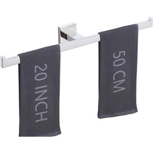 Chrome Towel Bar for Bathroom Wall Mounted, 20-Inche Hand Towel Holder Sturdy Towel Rod Silver Towel Rack Kitchen Double Side Towel Organization and Storages Stainless Steel, A9076CP-L5