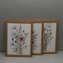 WRFON Framed Botanical Canvas Wall Art Set of 3, Watercolor Floral Prints, Framed Flower Wall Decor for Bedroom Bathroom Living Room, 12x16 Inch Each