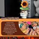 Sea Team Handmade Positive Sunflower Crochet Doll with Emotional Support Card, Knitted Artificial Flower, Christmas Decoration, Appreciation Thank You Gift for Teacher, Mentor, Coworker, Nurse