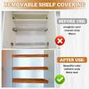 Hoolerry 5 Pcs Wire Shelf Covers Foamed PVC Wire Rack Covers for Removable Closet (Not Wood) Pantry Shelves for Cabinet Bathroom Kitchen Shelving Decoration(Dark Wood Color,34x16 Inch)