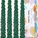 Christmas Tree Taper Candle Candlestick Unscented Candle for Home Decor Thanksgiving Party Dinner Candles Set of 4,10 Inch Green