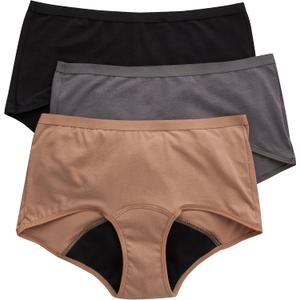 Hanes Women's Period Underwear Pack, 3-Pack, Comfort, Period. Moderate Leaks Period Panties, Odor Protection (XL)
