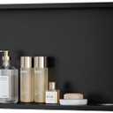 Qeke Stainless Steel Shower Niche 36" X 12", No Tile Need Wall Niche, Black