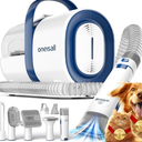 oneisall Dog Grooming Vacuum, Pet Grooming Vacuum with Clipper Nail Grinder, 1.5L Dust Cup Dog deshedding Brush with 7 Tools for Shedding Pet Hair, Home Cleaning(Blue)