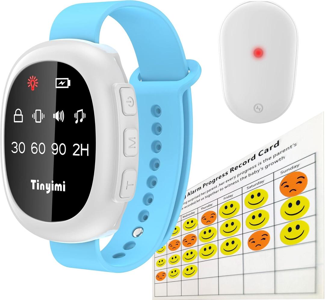 Wireless Bedwetting Alarm Potty Training with Sound & Vibration & Timer Setting for Nannies Family Nursing Workers (DBlack)