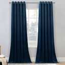 StangH Navy Blue Boys Bedroom Velvet Curtains Room Darkening 102 inches Long, Soft Blackout Drapes Noise Dampening Solid Sliding Door Curtains for Living Room, W62 x L102, 2 Panels