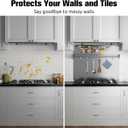 IKTCH Range Backsplash with Shelf 24 x 30 Inch Range Hood Wall Shield, Stainless Steel Backsplash Silver Splash Plate for Range Hood Stainless Backsplash with Built-in Storage Shelf and Hanging Rack