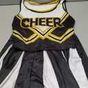 JenPen Women's Cheerleader Costume Halloween High School Cheerleading Outfit Teen Girl Musical Cheer Uniform Hair Bow Pom Pom Size Black Small