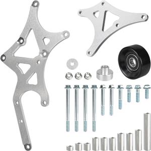 for LS Truck SUV Alternator & Power Steering Pump Bracket 1999-2014 Compatible with Chevy Silverado GMC Sierra Yukon Tahoe Express Suburban Driver Side Relocation Kit Swap Conversion