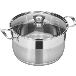 Ohtomber 8 Quart Stock Pot - Stainless Steel Large Cooking Induction Pot with Lid for Pasta, Soup, Spaghetti, Nonstick Thick Base Deep Stockpot, Kitchen Cookware for Stew, Simmer, Boiling, Canning