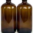 Vivaplex, 2, Amber, 32 oz Glass Bottles, with Lids