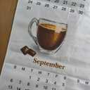 2026 Coffee Calendar Tapestry, 70x100cm Drink Wall Hanging, Modern Home Decor with Hook & 3M Adhesive for Kitchen Office Coffee Bar