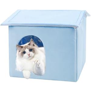 PatiencET Cat Cooling House, Foldable Cooling Outdoor Cat House Weatherproof, Insulated Air Conditioned Cat Dog House for Indoor Outdoor Cats, Feral Cat House for Summer with Reusable Ice Pack