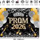 Black Gold Prom Night 2026 Photography Background 8x6ft | Prom Night Prom NightCongrats Grad Class of 2026 Graduation Party Decoration