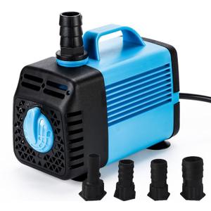 800 GPH Submersible Pump (3000L/H, 50W), 9.8ft High Head, 5.9ft Power Cord, with 3 Nozzle, Super Silent Pump, Suitable for Fish Tank, Pond, Aquarium, Statue, Hydroponics. 800 GPH Submersible Pump (3000L/H, 50W), 9.8ft High Head, 5.9ft Power Cord, with 3 Nozzle, Super Silent Pump, Suitable for Fish Tank, Pond, Aquarium, Statue, Hydroponics.