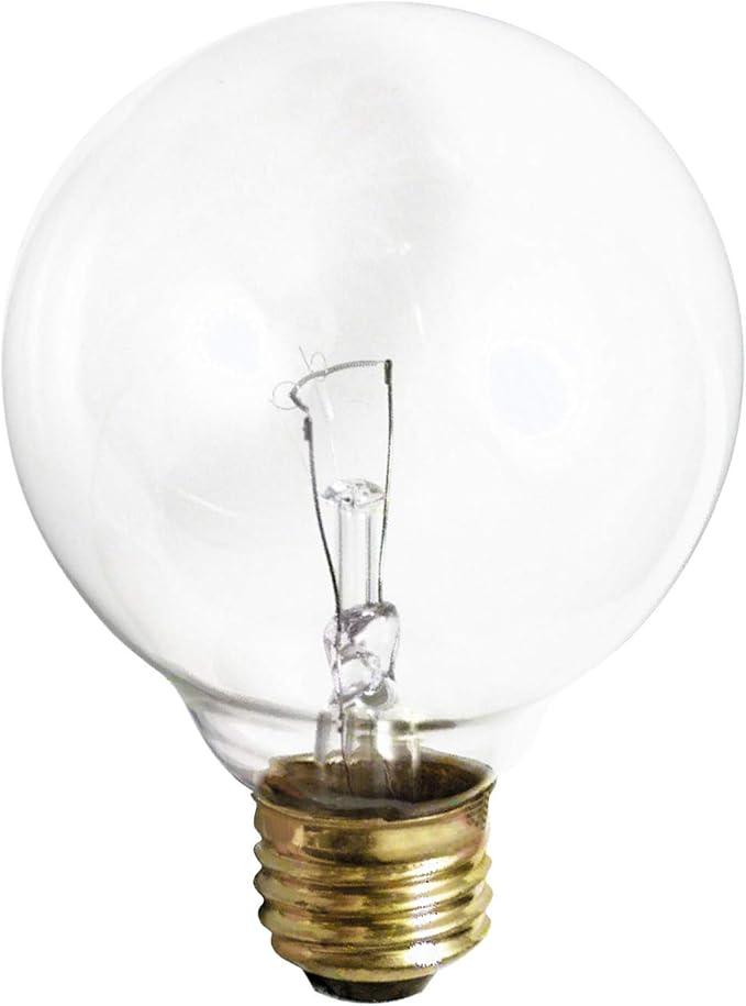 (3Pack) G25 Globe Light Bulbs – 25W Incandescent, 2700K Soft White, E26 Base, Dimmable – Crystal Clear Vanity Bulbs for Bathroom, Mirror, Pendant Fixtures