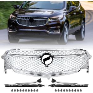 OEM Style Chorme Front Bumper Radiator Grille Assembly Compatible with 2018-2021 Buick Enclave 84739634