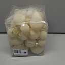 Sea Team 32-Pack Flocked Velvet Christmas Tree Ball Ornaments Set, Decorative Hanging Baubles, Shatterproof Plastic Decorations for Xmas Tree, Wreath, Garland, Multi-Sized, Cream