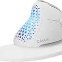 DELUX Seeker Ergonomic Mouse Wireless, Vertical Mouse with OLED Screen, 6 Buttons&Thumb Wheel Function, Silent Click, Up to 7200DPI, Programmable, Rechargeable, BT/2.4G/Wired, RGB Light(M618XSD-White)