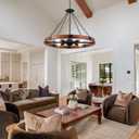 31.5" Wood Wagon Wheel Chandelier for Dining Room