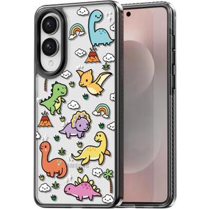 Compatible for Samsung Galaxy S25 Edge Case Cute Aesthetic - Durable Shockproof 6.6 ft Drop Impact Phone Case Cover with Funny Fashion Baby Dinosaur Design 6.7" Black
