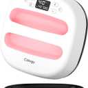 Calogy Heat Press Machine for T-Shirts 10"X10", Portable Heat Press Fast Up to 410(210 C), Precise Temp Control, 15 Mins Auto Off for Bag, Pillows, Sublimation Vinly Transfer(White Pink, 10 x 10 In)