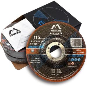 Merryland Grinding Wheel 4 1/2 inch for Angle Grinder, Metal 4.5 X 1/4 X 7/8 Grinding Wheel 10 Pack, for Iron Steel INOX Grind, Expert-Line E31076043