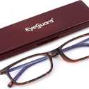 EYEGUARD Thin Lightweight Blue Light Reading Glasses with Portable Case Slim Mini Pocket Compact Small Readers for Women Men, 3.0x