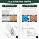 White No Drill Curtain Rods for Windows 48 to 84 Inches, USFOOK 5/8 Inch Curtain Rods No Drilling with 3M Adhesive Holders, Apartment Friendly Drapery Rod with Round Finials