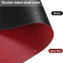 Leather Table Cover,1.8mm Thick,30x48 Inch Table Protector,Table Pads for Dining Room Table Rectangular,Table Cover Protector.(Black+Wine Red,30x48)