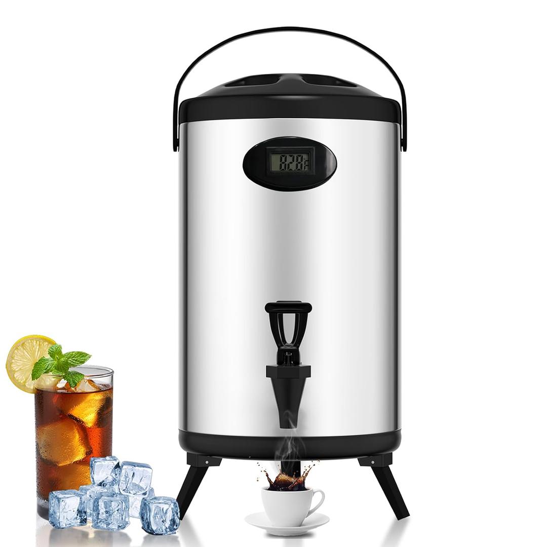 3 Gallon Insulated Beverage Dispenser, Hot Drink Dispenser for Water,Coffee