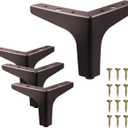 AODIOU Furniture Legs Brown Metal feet: Cabinet Legs 4 Inch Vintage Sofa Replacement Legs for Furniture Set of 4