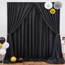 20ft x 10ft Black Backdrop Curtain Panels for Parties, Thick Wrinkle Resistant Polyester Wedding Backdrop Drapes for Birthday Photography Party Home Decorations (60"W x 120"L (Pack of 4))