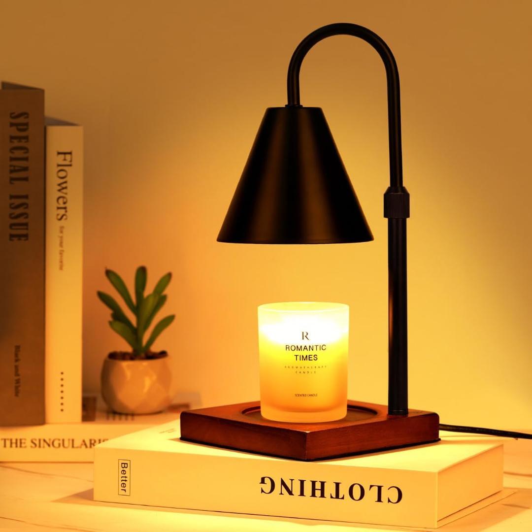 Modern Candle Warmer Lamp with Timer, Dimmable Candle Lamp Warmer, Mothers Day Birthday Gifts for Women Men, Black Candle Warmer, Adjustable Candle Light Warmer, Cozy Living Room Bedroom Home Decor