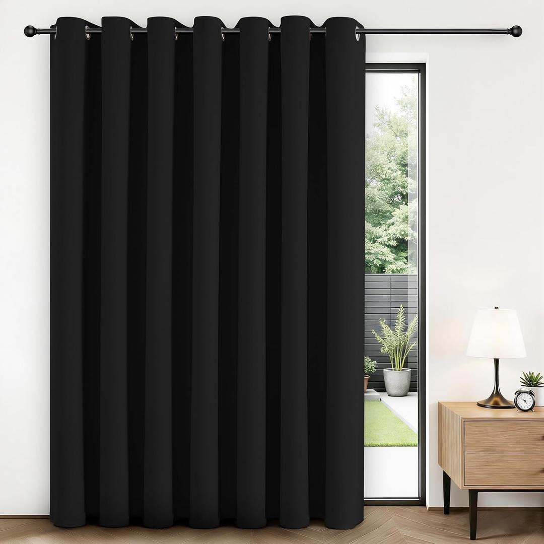 Blackout Curtains 127 x 244 cm Black