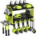 Veitorld Power Tool Organizer with Charging Station, Heavy Duty Modular Wall Mount Rack for Garage & Shed Organization, 4 Drill Holders, Fathers Day Birthday Gifts for Him Men Dad Him Husband(Green) (3 Layer)