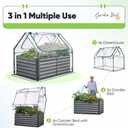 Quictent Raised Garden Bed Galvanized Raised Beds for Gardening Vegetables with Cover 4x3x2 ft Tall Metal Planter Box Outdoor Use (Clear)