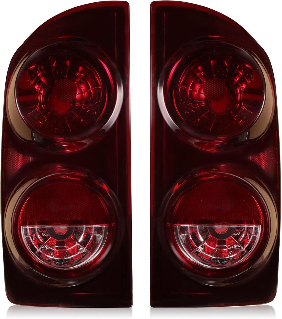 Boine Tail Light Red Smoke Compatible With 2007 2008 2009 Dodge Ram 1500 2500 3500 Driver and Passenger Side Red Lens Rear Light Brake Lamps Replaces 55277303AC, 55277302AC