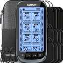 AUVON 3-in-1 TENS Unit Muscle Stimulator for Pain Relief Therapy, EMS Massager Machine with 30 Intensities for Gradual Back, Shoulder, Sciatica,24 Modes Pulse Massager with EVA Travel Case,12 Pads