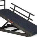 Adjustable Dog Ramp for Beds, Cars, Couches, Dog Steps Anti-Slip Surface, Dogs Ramps for Old Small Pet,High Traction with Platform, 7 Adjustable Heights 16" to 27" Up, Portable Stairs Design for Dogs