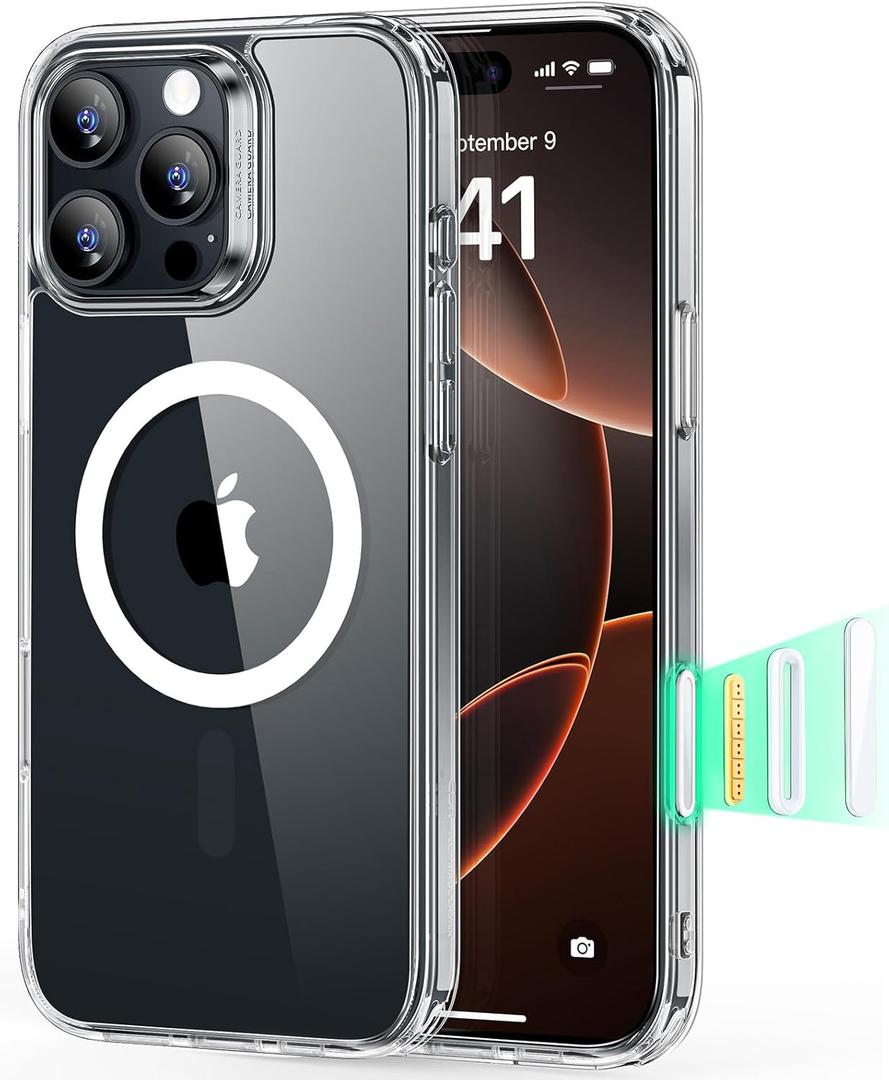 ESR for iPhone 16 Pro Case, Camera Control, Compatible with MagSafe, Shockproof Military-Grade Protection, Magnetic Phone Case for iPhone 16 Pro, Classic Hybrid Case (HaloLock), Clear | Camera Control, Shockproof, Magnetic Phone Case