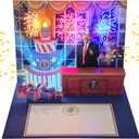 3D Pop-Up Birthday Card with Music & Light Presidents Voice Funny Greeting, Happy Birthday Song & Blow-Out Candle Effect Unique Gift for Him & Her
