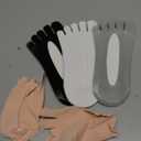 5 Pairs Sock Align Toe Socks for Bunion, No Show Low Cut Five Finger Orthopedic Compression Socks For Women (Toe Socks-B)