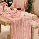 6 Pack Dusty Pink Table Runner Graduation Cheesecloth120 Inch Boho Rustic Gauze 10 FT Cheese Cloth Table Runners Decorations for Mother's Day Birthday Baby Shower Wedding Holiday Home Party Decor