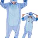 GONAAP Unisex Adult Onesie Pajamas Animal One Piece Costume Cosplay Sleepwear (Medium, Stitch)