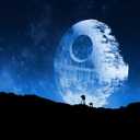 BELECO 7x5ft Fabric Blue Death Star Backdrop for Photography Galactic Superweapon Galaxy Background Universe Outer Space Baby Shower Birthday Party Decor Banner Photo Studio Props (A13715)