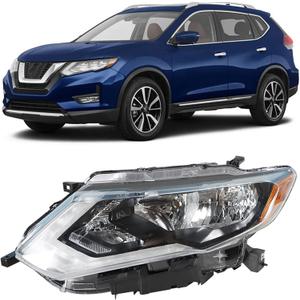 Headlight Assembly Replacement for Rogue 2017 2018 2019 Headlamp Halogen Left Driver Side