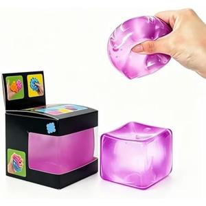 Premium Big Block Cube ,Ice Cube Squishies Toys,Durable, Slow-Rebound fingertip Exquisite Spherical ice Cube with boxGift-Ready (Purple--)