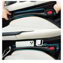 Car Seat Gap Filler with Drop Prevention & Storage Hook - Between Seats Console Organizer for SUV Truck - Car Accessories - Set of2 (Black)